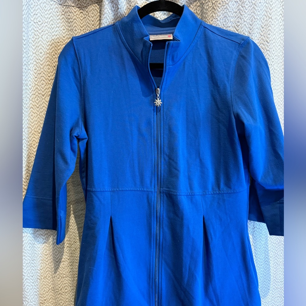 Sports Savvy Stretch Jersey Blue Women's Jacket